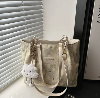 Sac fourre-tout en cuir PU grande capacité avec fermeture éclair, sac à bandoulière tendance pour femme