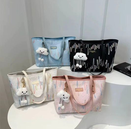 Nouveau sac fourre-tout d'été pour femme en nylon, élégant, tendance, minimaliste, grande capacité, avec fermeture éclair et design chic à porter sous le bras, idéal pour les trajets quotidiens
