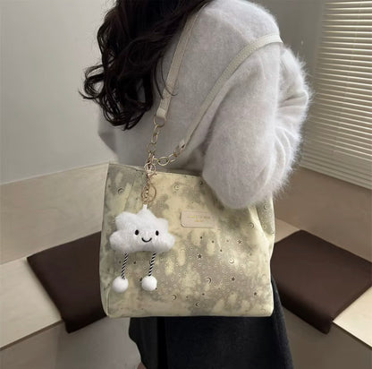 Sac fourre-tout en cuir PU grande capacité avec fermeture éclair, sac à bandoulière tendance pour femme