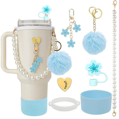 Nouvelle Collection 2026 : Ensemble d'accessoires pour gobelets avec chaîne de perles, pour gobelets de 30oz et 40oz, Kit de décoration et de bijoux