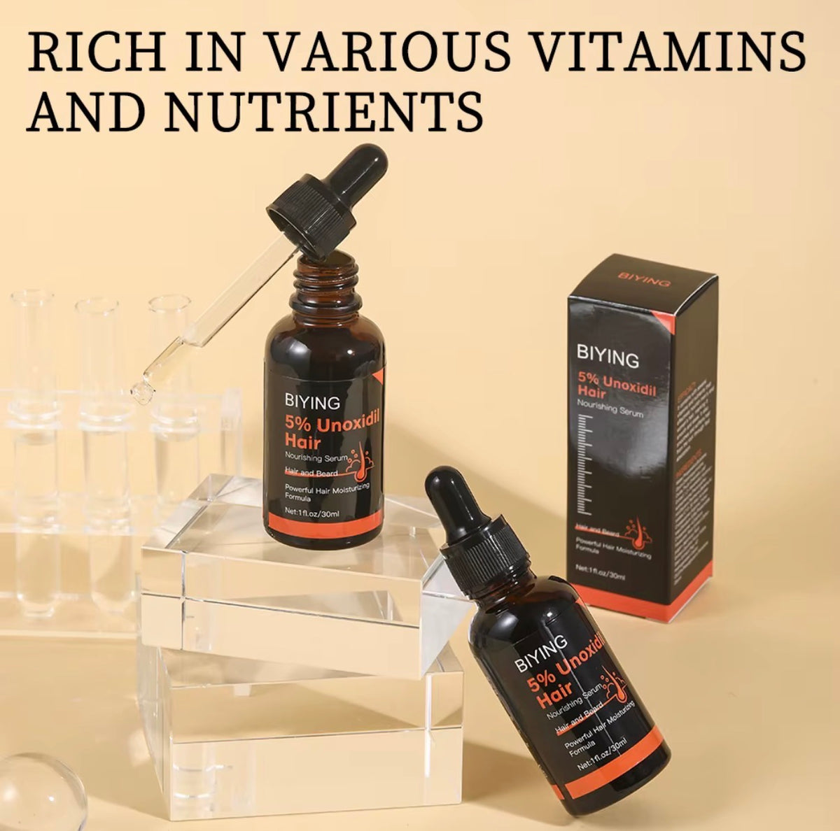 Formule hydratante puissante pour les cheveux 30ml, sérum nourrissant pour la barbe et les cheveux, ingrédients à base de plantes, soin lissant pour la croissance des cheveux