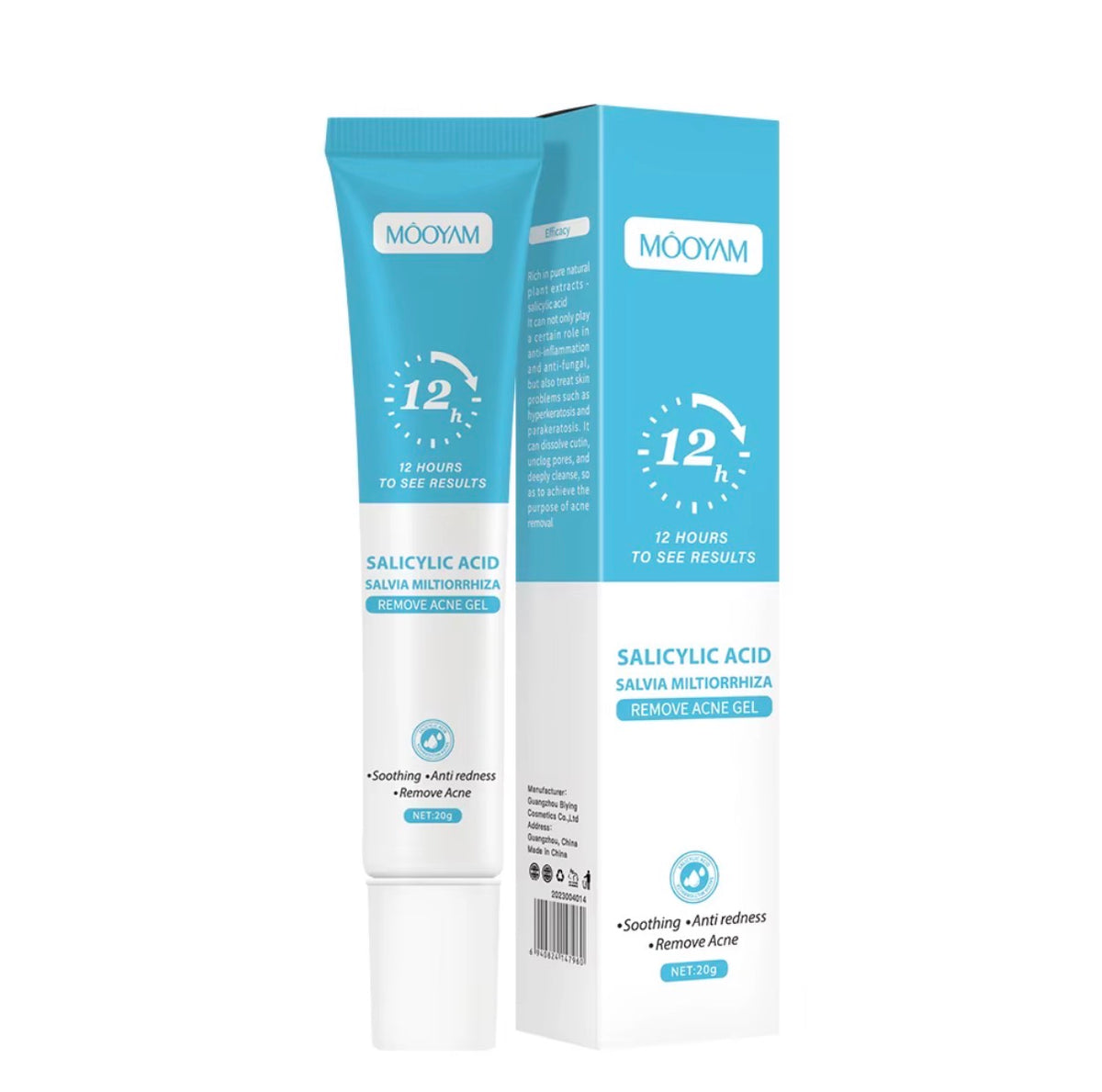 Super Gel Anti-Acné MOOYAM Acide Salicylique Salvia
Miltiorrhiza, Élimination de l'Acné, Dissolution des Impuretés, Désincrustation Profonde des Pores, Nettoyage en Profondeur, 20g

⭐️⭐️⭐️⭐️• 15640 vendus