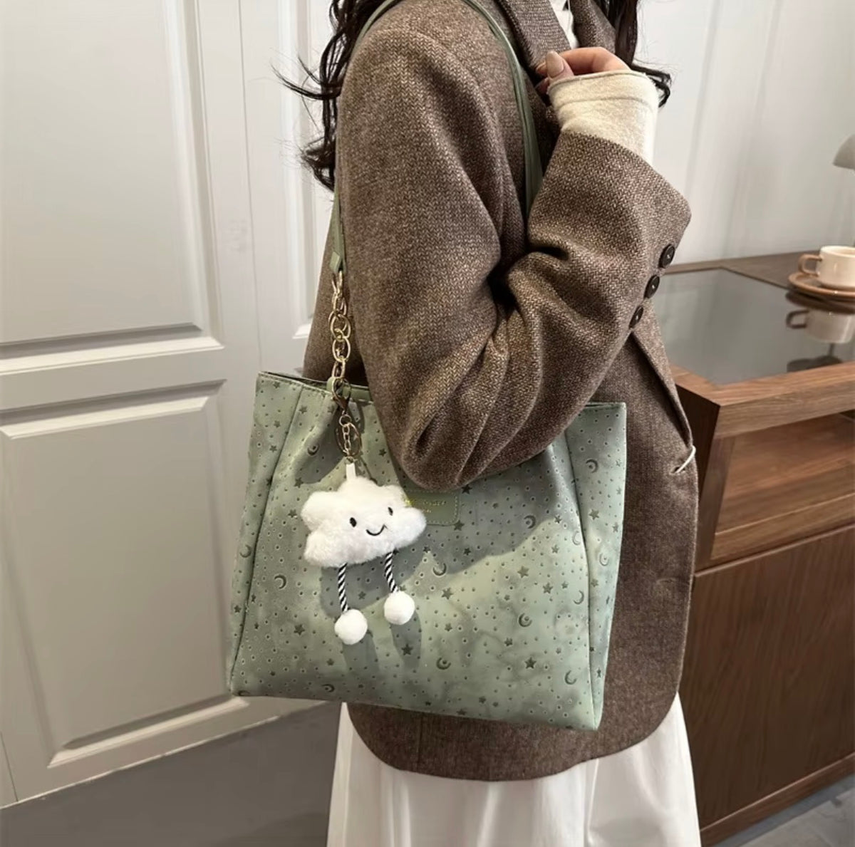 Sac fourre-tout en cuir PU grande capacité avec fermeture éclair, sac à bandoulière tendance pour femme