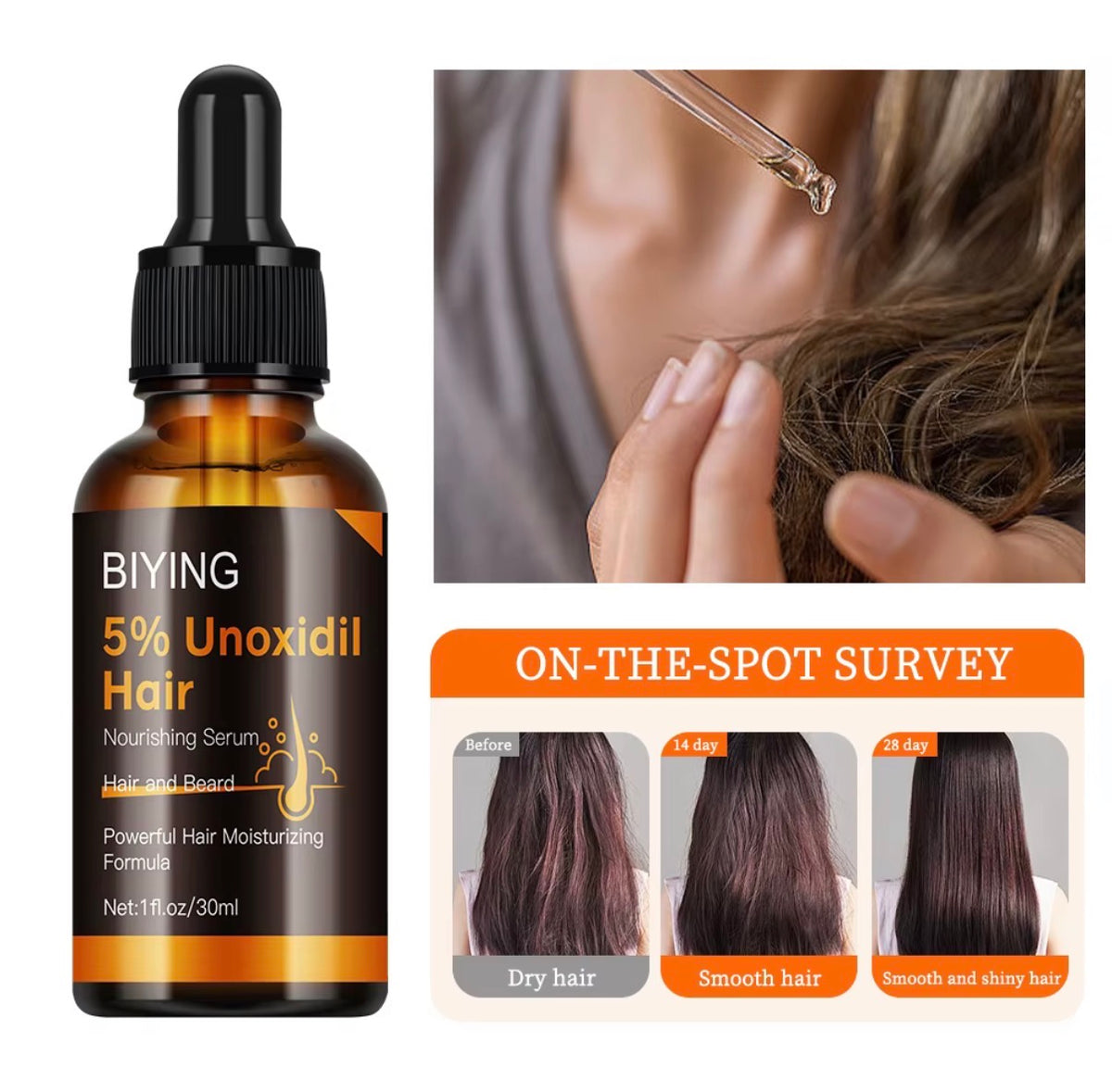 Formule hydratante puissante pour les cheveux 30ml, sérum nourrissant pour la barbe et les cheveux, ingrédients à base de plantes, soin lissant pour la croissance des cheveux