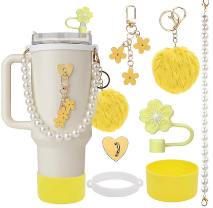 Nouvelle Collection 2026 : Ensemble d'accessoires pour gobelets avec chaîne de perles, pour gobelets de 30oz et 40oz, Kit de décoration et de bijoux